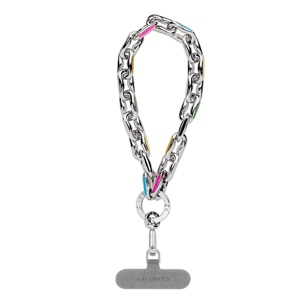 Casetify Rainbow Silver Metal Phone Wrist Strap Charm 🌈
